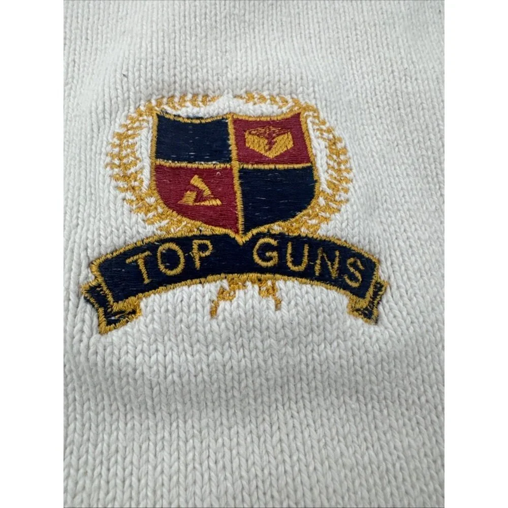 Vintage 80s Mc Briar Sweater Mens Medium Top Guns Crest Pullover Preppy USA Made